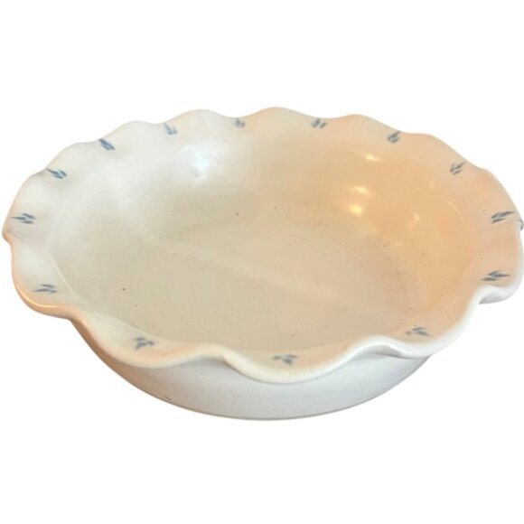 Handcrafted McCarter Pottery Ceramic Pie/Quiche Plate With Ruffled Rim 6 X 1.5" - Picture 1 of 6